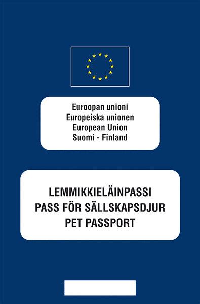 eu-passi koiralle|Lemmikkieläinpassin täyttöohje